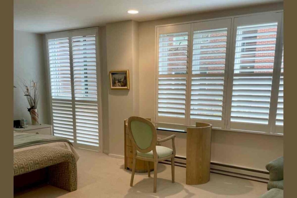 Shutters for sliding glass doors and windows near Natick, Massachusetts